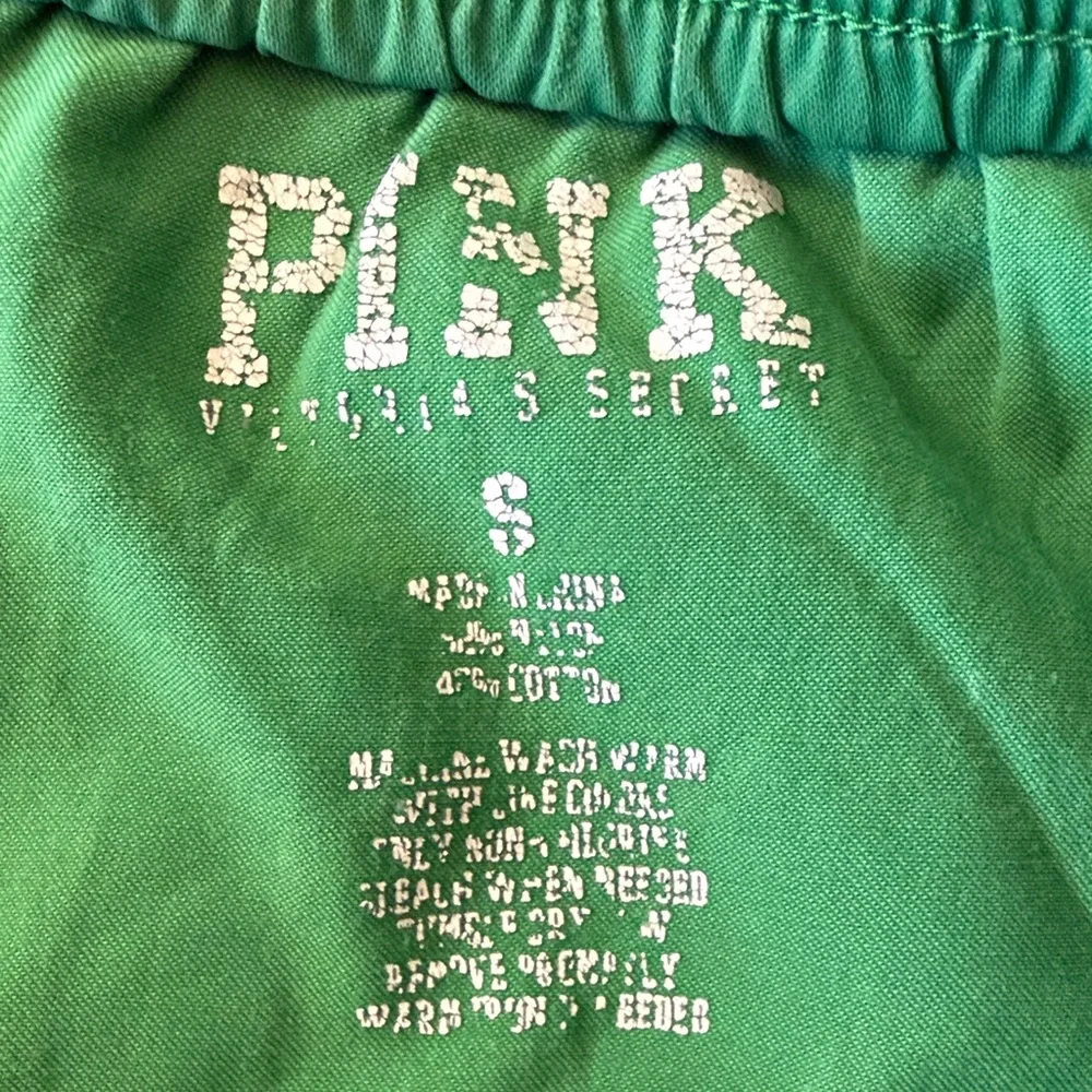 PINK Victoria's Secret Green Micro Booty Shorts Size S Athletic Y2K Spellout - Picture 6 of 9